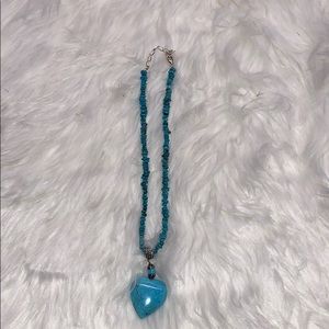 Turquoise Necklace with Heart Pendant